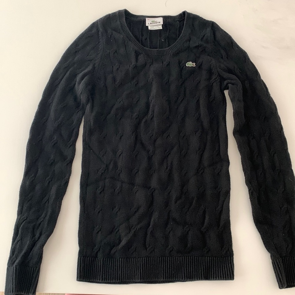 Gorgeous black knit Lacoste sweater